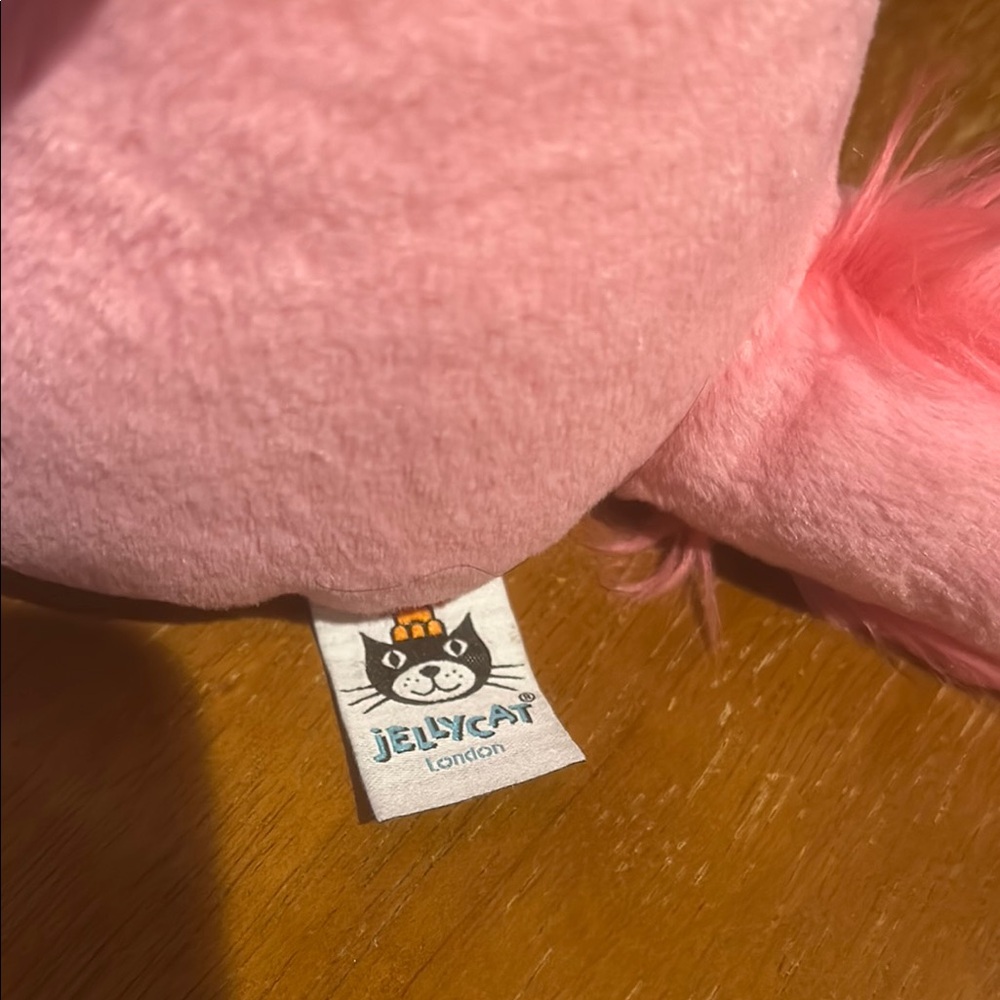 Jellycat Pink Stuffed Animal with Fluffy Ears and Cheerful Smile - Picture 3 of 4